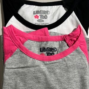 Limited Too Pink and Gray Long Sleeve Tees